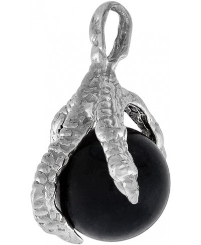 1 1/8 inch Sterling Silver Talon Necklace Holding 14mm Black Crystal Ball available With or Without Chain $28.94 Pendants & C...