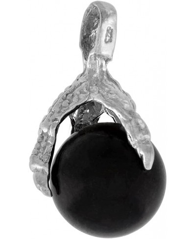 1 1/8 inch Sterling Silver Talon Necklace Holding 14mm Black Crystal Ball available With or Without Chain $28.94 Pendants & C...