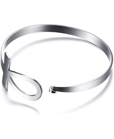 Stainless Steel Egyptian Ankh Cross Key of Life Open Cuff Bangle Bracelet for Women $10.62 Cuff