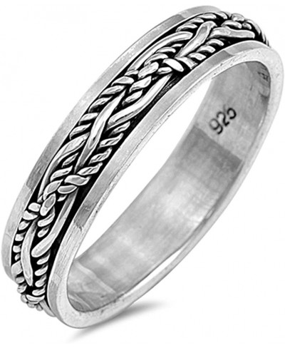 Oxidized Spinner Weave Knot Vine Wedding Ring Sterling Silver Band Sizes 7-13 $19.06 Bands