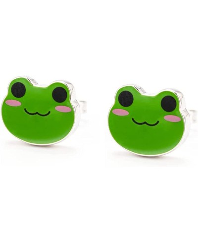 Cute Happy Frog Earrings Studs for Women Girl Boy Froggy Jewelry Accessories Birthday Gift $10.82 Stud