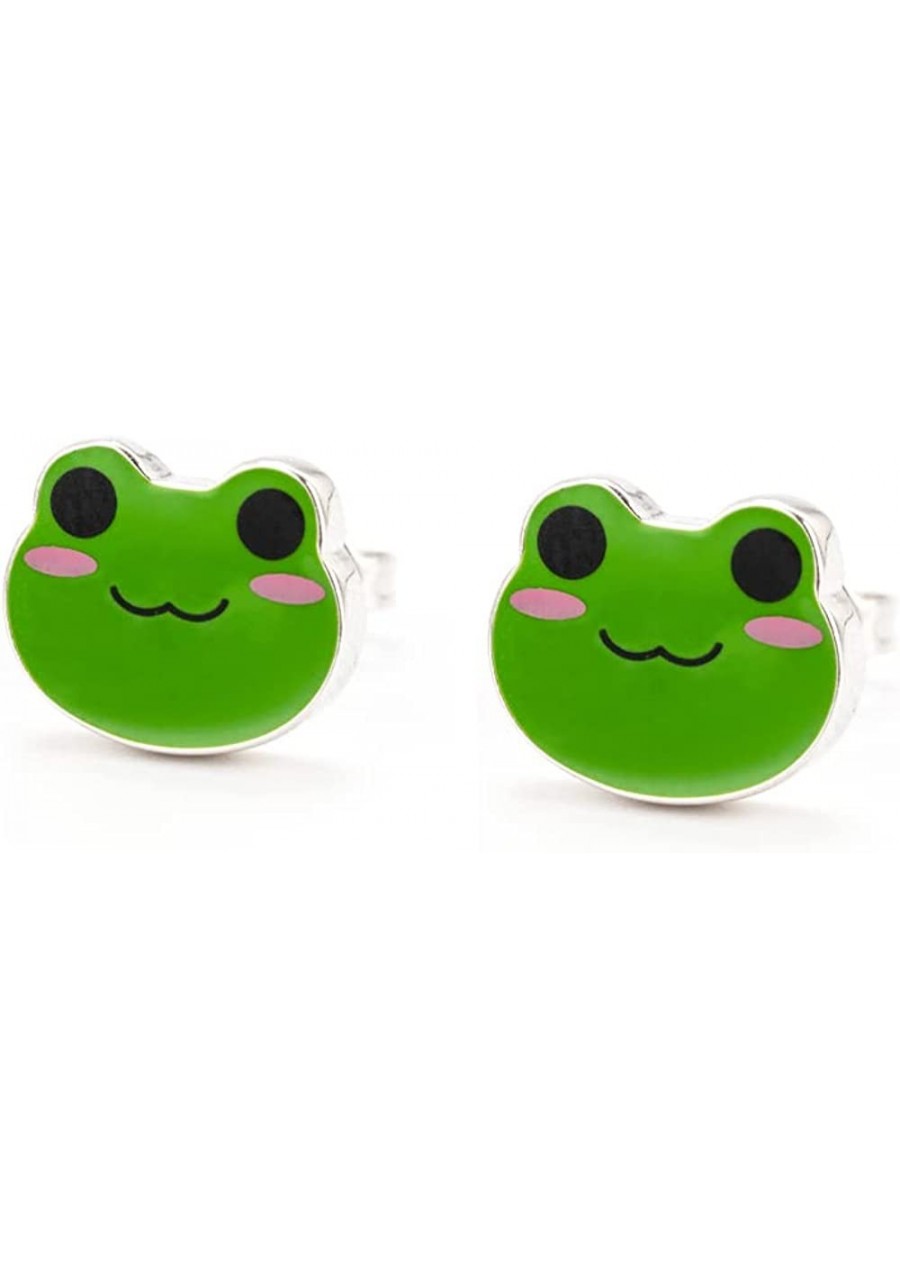 Cute Happy Frog Earrings Studs for Women Girl Boy Froggy Jewelry Accessories Birthday Gift $10.82 Stud