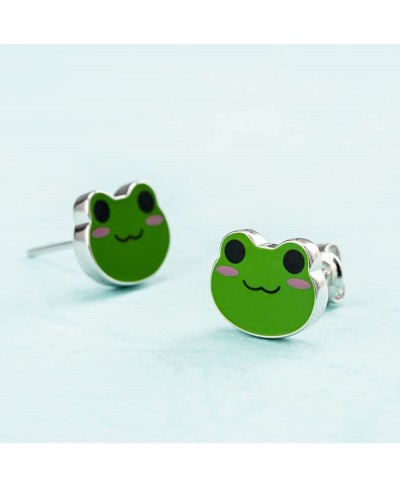 Cute Happy Frog Earrings Studs for Women Girl Boy Froggy Jewelry Accessories Birthday Gift $10.82 Stud