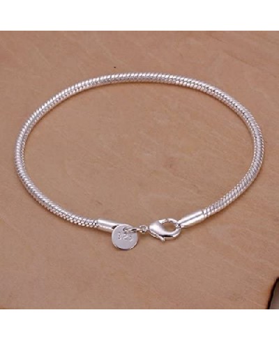 3MM 925 Sterling Silver Snake Chains Bracelet fit European Beads $14.12 Link