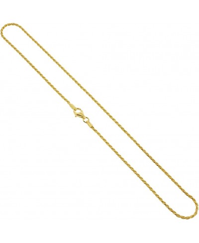 14K Gold over Sterling Silver Vermeil 1.5mm Rope Chain Lobster Clasp Bracelets for Women (7-8 inch Available) $15.89 Link