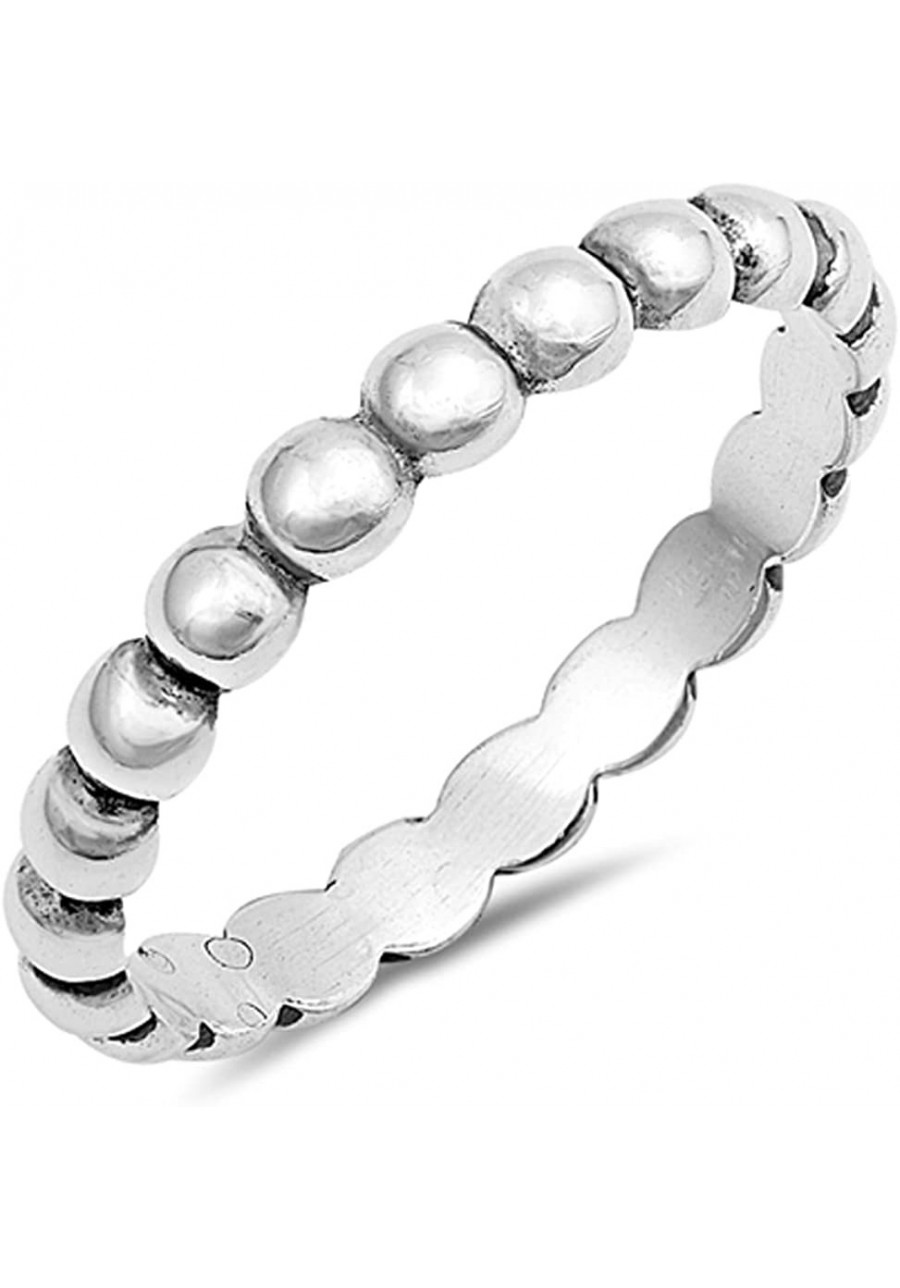 Beaded Midi Knuckle Stacking Eternity Ring .925 Sterling Silver Band Sizes 2-13 $17.20 Bands