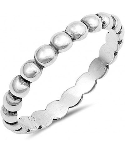 Beaded Midi Knuckle Stacking Eternity Ring .925 Sterling Silver Band Sizes 2-13 $17.20 Bands