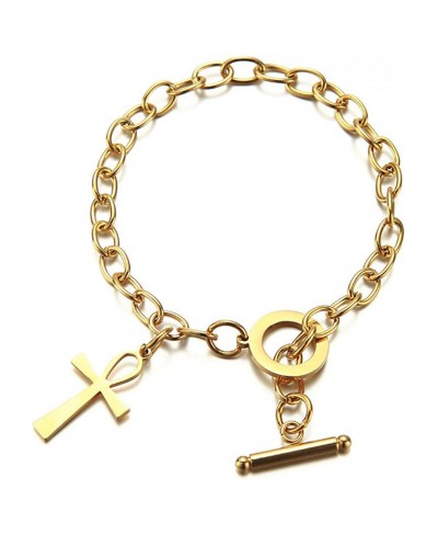 Ankh Cross Stainless Steel Egyptian Ankh Cross Protection Amulet Bracelet for Women or Men Egyptian Jewelry Ankh Bracelet Anu...