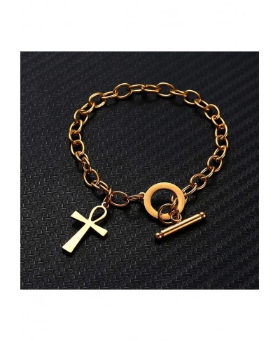 Ankh Cross Stainless Steel Egyptian Ankh Cross Protection Amulet Bracelet for Women or Men Egyptian Jewelry Ankh Bracelet Anu...