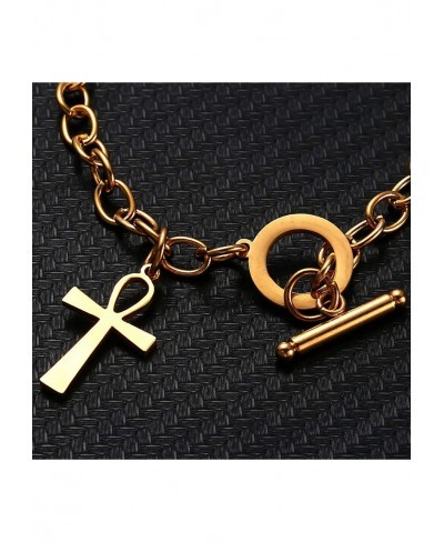 Ankh Cross Stainless Steel Egyptian Ankh Cross Protection Amulet Bracelet for Women or Men Egyptian Jewelry Ankh Bracelet Anu...