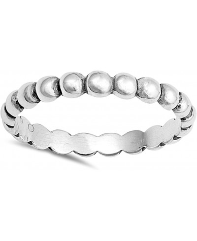 Beaded Midi Knuckle Stacking Eternity Ring .925 Sterling Silver Band Sizes 2-13 $17.20 Bands