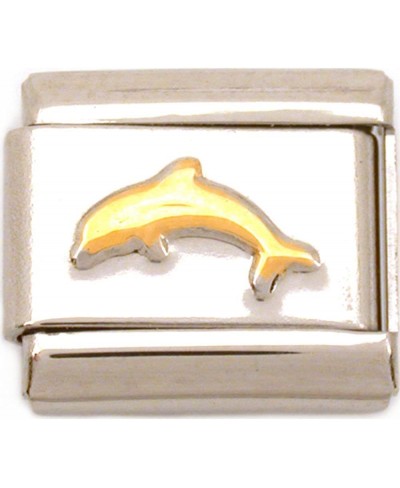 Dolphin Italian Charm Gold Plated 9mm $12.39 Charms & Charm Bracelets