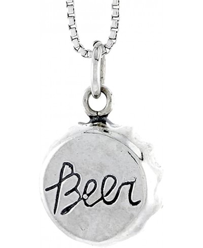 Sterling Silver Beer Bottle Cap Charm 1/2 inch Tall $21.01 Pendants & Coins