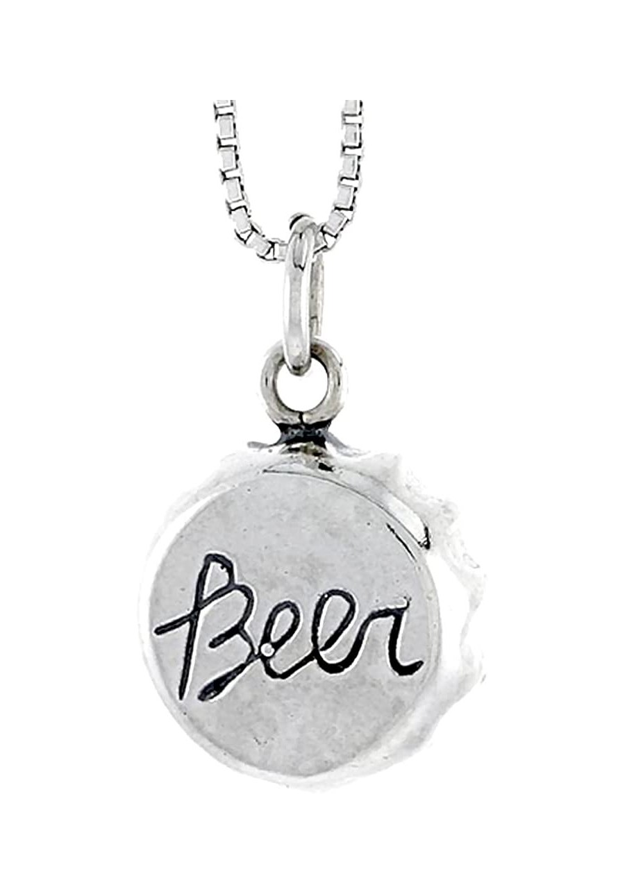 Sterling Silver Beer Bottle Cap Charm 1/2 inch Tall $21.01 Pendants & Coins