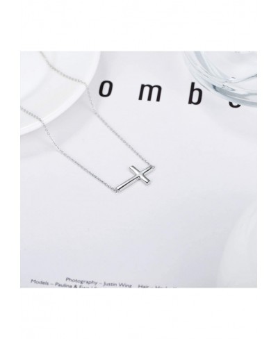 Sideways Cross Necklace Sterling Silver Choker Necklace Simple Fashion Jewelry Gifts for Women Girls $15.28 Chokers