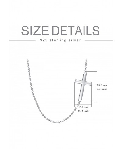 Sideways Cross Necklace Sterling Silver Choker Necklace Simple Fashion Jewelry Gifts for Women Girls $15.28 Chokers