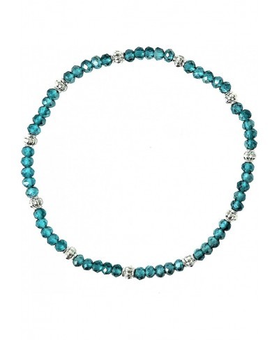 Stretch Bead Ankle Bracelet Anklet - Iridescent Teal Blue (A120) $10.45 Anklets