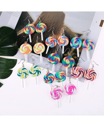 2 Pcs Colorful Lollipop Food Stainless Steel Earrings Necklace Set for Women Girls Jewelry Gifts $8.28 Jewelry Sets