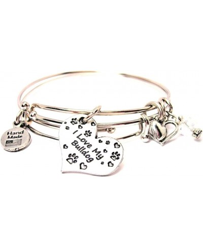 I Love My Bulldog Heart Bangle Set $44.43 Charms & Charm Bracelets