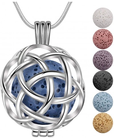 Essential Oil Diffuser Necklace Aroma Therapy Diffusers Gifts for Women 7PCS Lava Rocks 24 Inch Chain $18.75 Pendant Necklaces