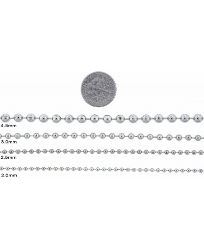 Stainless Steel Beaded Dog Tag Chain Necklace 2.5MM (16" - 30" Available) $12.01 Chains