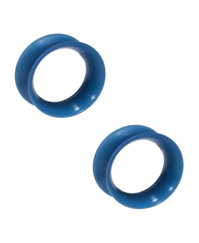 Pair of Silicone Double Flared Skin Eyelets - 3/4" wearable length - 5/16" Dark Blue $19.90 Piercing Jewelry
