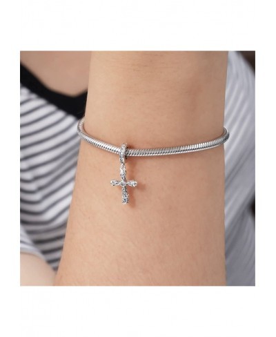 Retro Cross Pendant Charm Sterling Silver Dangle Charm Fit Bracelet/Necklace Jewelry Gift For Women Girls Wife Daughter $12.6...