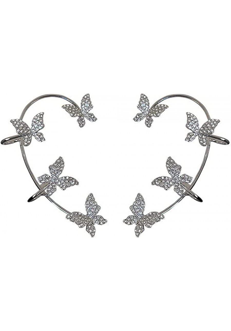 Delicate Butterfly Climber Crawler Ear Cuff Earrings for Women Girls Dainty Crystal Rhinestone CZ Cosplay Fairy Ear Wrap Cuff...