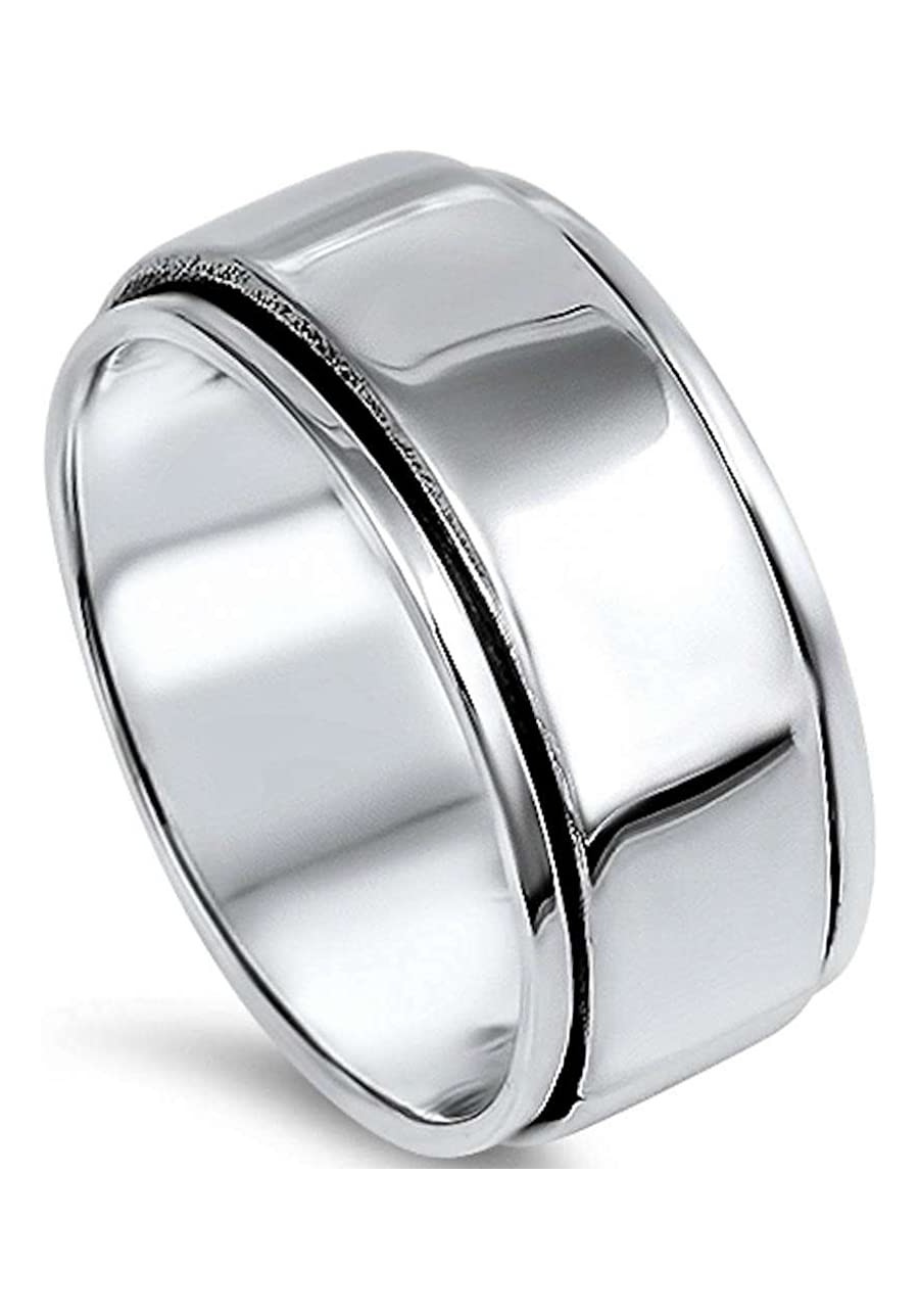 Solid 10mm Spinner Band .925 Sterling Silver Ring Sizes 7-13 $34.02 Bands