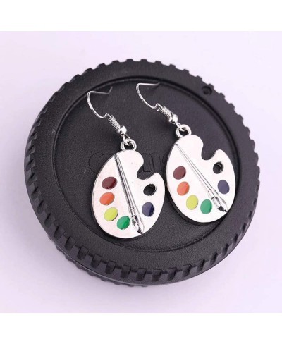 Artist Paint Palette Dangle Drop Earrings for Women Students - Funny Teacher Colorful Art Brush Paint Pendant Dangling Earrin...