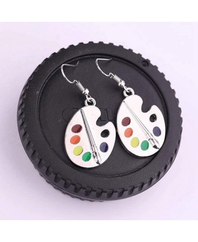 Artist Paint Palette Dangle Drop Earrings for Women Students - Funny Teacher Colorful Art Brush Paint Pendant Dangling Earrin...