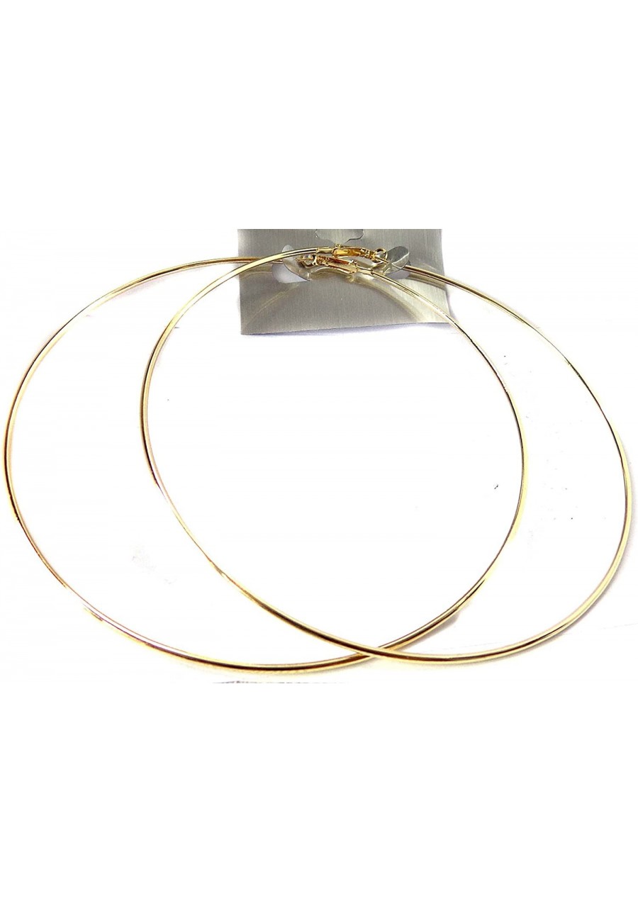 Large Hoop Earrings 5 Inch Hoop Earrings Plated Gold Tone Hoop Earrings $21.41 Hoop