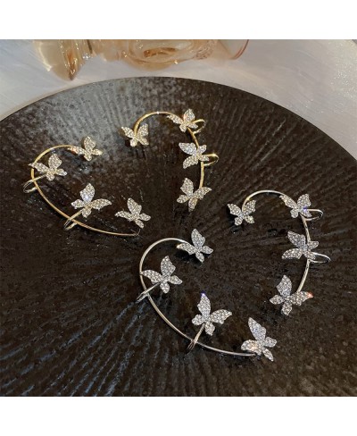 Delicate Butterfly Climber Crawler Ear Cuff Earrings for Women Girls Dainty Crystal Rhinestone CZ Cosplay Fairy Ear Wrap Cuff...