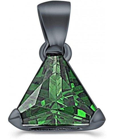Triangle Cut Charm Pendant Simulated Cubic Zirconia 925 Sterling Silver (11mm) $16.65 Pendants & Coins
