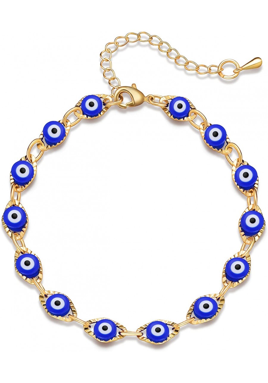 Evil Eye Bracelet Necklace Anklet Gold Silver Good Luck Protection Jewelry for Women Girls $9.04 Anklets