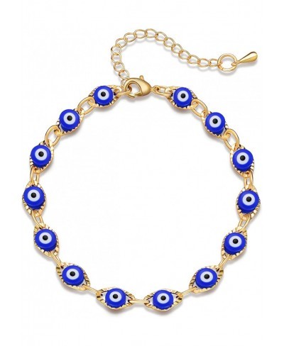 Evil Eye Bracelet Necklace Anklet Gold Silver Good Luck Protection Jewelry for Women Girls $9.04 Anklets