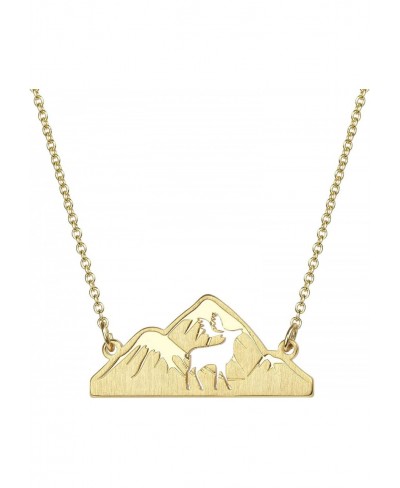 Mountain Necklace for Women Gold Silver Plated Animal Cutout Forest Tree Mountain Range Pendant Necklace Nature Jewelry Gift ...