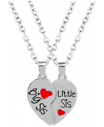 2Pc/Set Big Sister Litter Sister Stiching Love Heart Pattern Necklace Fine Jewelry Gift From Sisters $6.75 Jewelry Sets