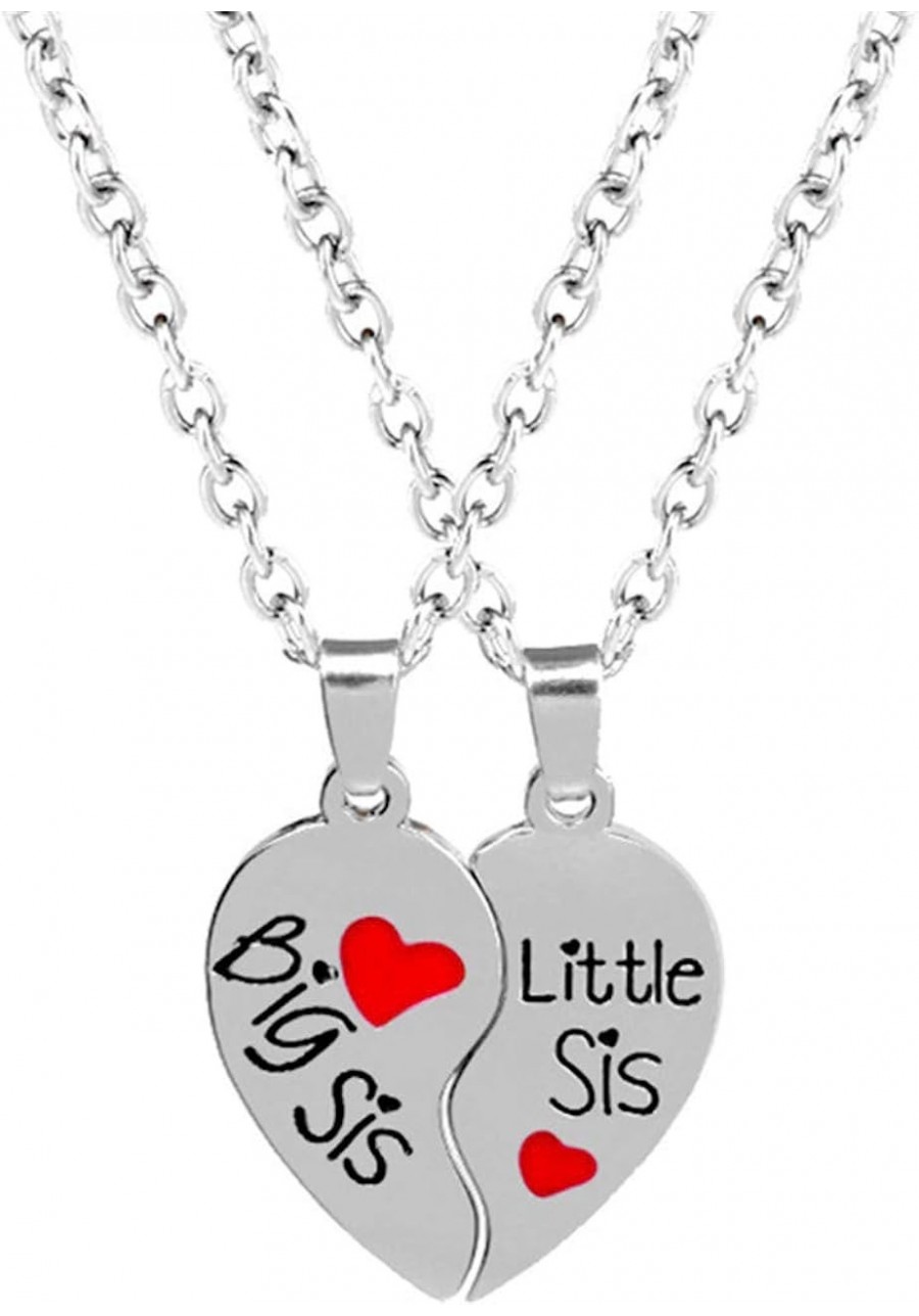 2Pc/Set Big Sister Litter Sister Stiching Love Heart Pattern Necklace Fine Jewelry Gift From Sisters $6.75 Jewelry Sets