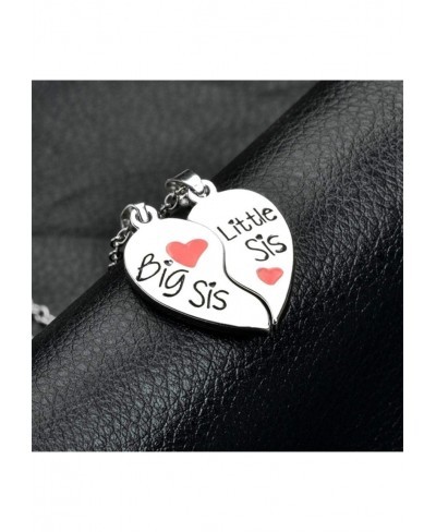 2Pc/Set Big Sister Litter Sister Stiching Love Heart Pattern Necklace Fine Jewelry Gift From Sisters $6.75 Jewelry Sets