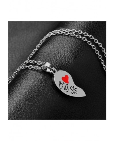 2Pc/Set Big Sister Litter Sister Stiching Love Heart Pattern Necklace Fine Jewelry Gift From Sisters $6.75 Jewelry Sets