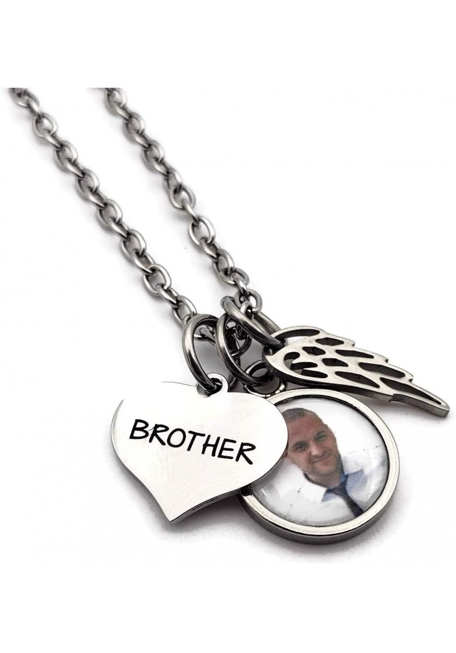 Handmade by Remember Me Loss of Brother Memorial Necklace Bracelet or Keychain Photo Jewelry Picture Charm Condolence Gift Br...