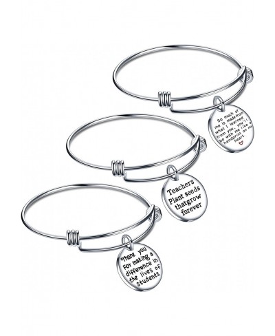 Teacher Appreciation Gifts Expendable Inspirational Bangle Bracelet Set Stainless Steel 3PCS $12.84 Bangle