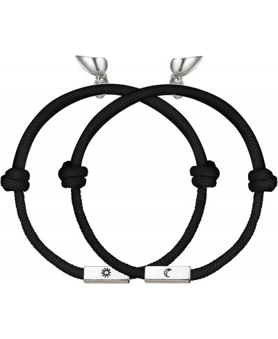 Rofusn 2PCS Friendship Magnetic Bracelet for Men Women Handmade Rope String Sun and Moon Bracelets for Best Friends Boyfriend...
