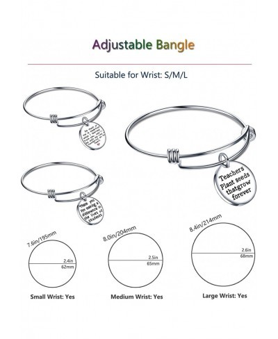 Teacher Appreciation Gifts Expendable Inspirational Bangle Bracelet Set Stainless Steel 3PCS $12.84 Bangle