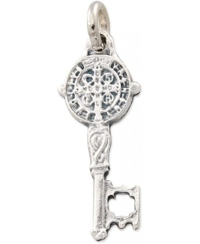 Lot of 12 Silver Tone Saint St. Benedict Key of Heaven Medal Pendant Charm - 0.31" W x 0.94" L $11.37 Pendants & Coins