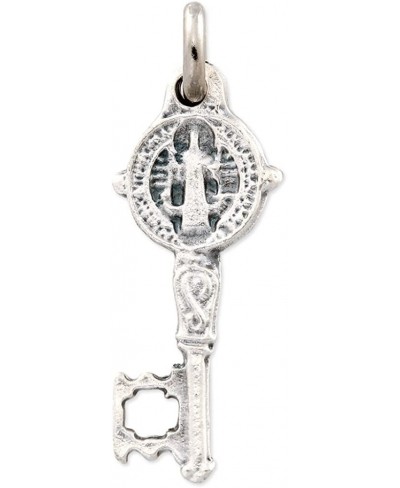 Lot of 12 Silver Tone Saint St. Benedict Key of Heaven Medal Pendant Charm - 0.31" W x 0.94" L $11.37 Pendants & Coins