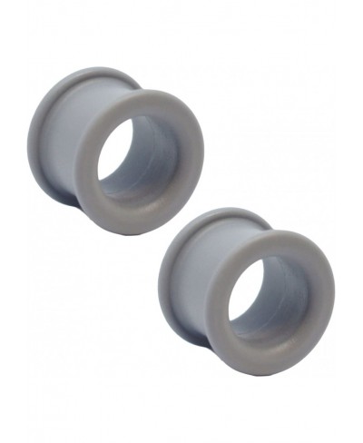 Pair of Silicone Double Flared Eyelets - 5/8" Wearable length - 5/16" Grey $15.76 Piercing Jewelry