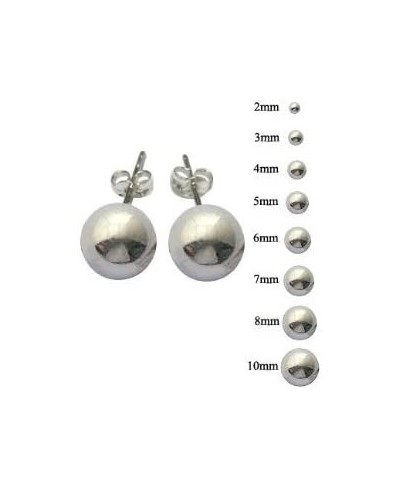 14k White Gold Ball Earrings Children/Adult Size 2 3 4 5 6 7 8 MM $35.78 Ball