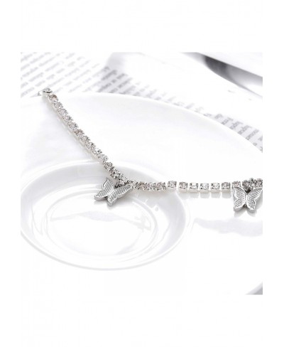 Crystal Body Chains Silver Waist Chain Butterfly Belly Chains Rave Body Jewelry for Women and Girls $8.37 Body Chains